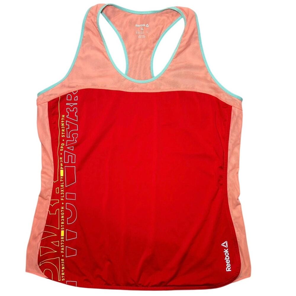 Reebok Color Block Red, Orange, and Teal Tank Size XL